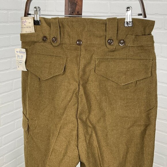 Carter Smith Co‎ Pants 11 Brown Cargo Wool Austrailian 1951 Military Deadstock - Picture 4 of 14
